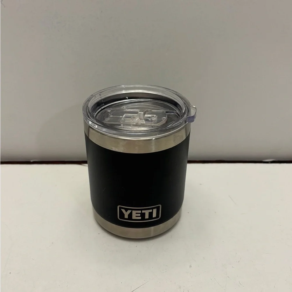 Yeti Black Stainless Lowball Tumbler with Clear Lid